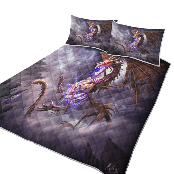 Fantasy Art Cool Bone Dragon King Size Bedspreads