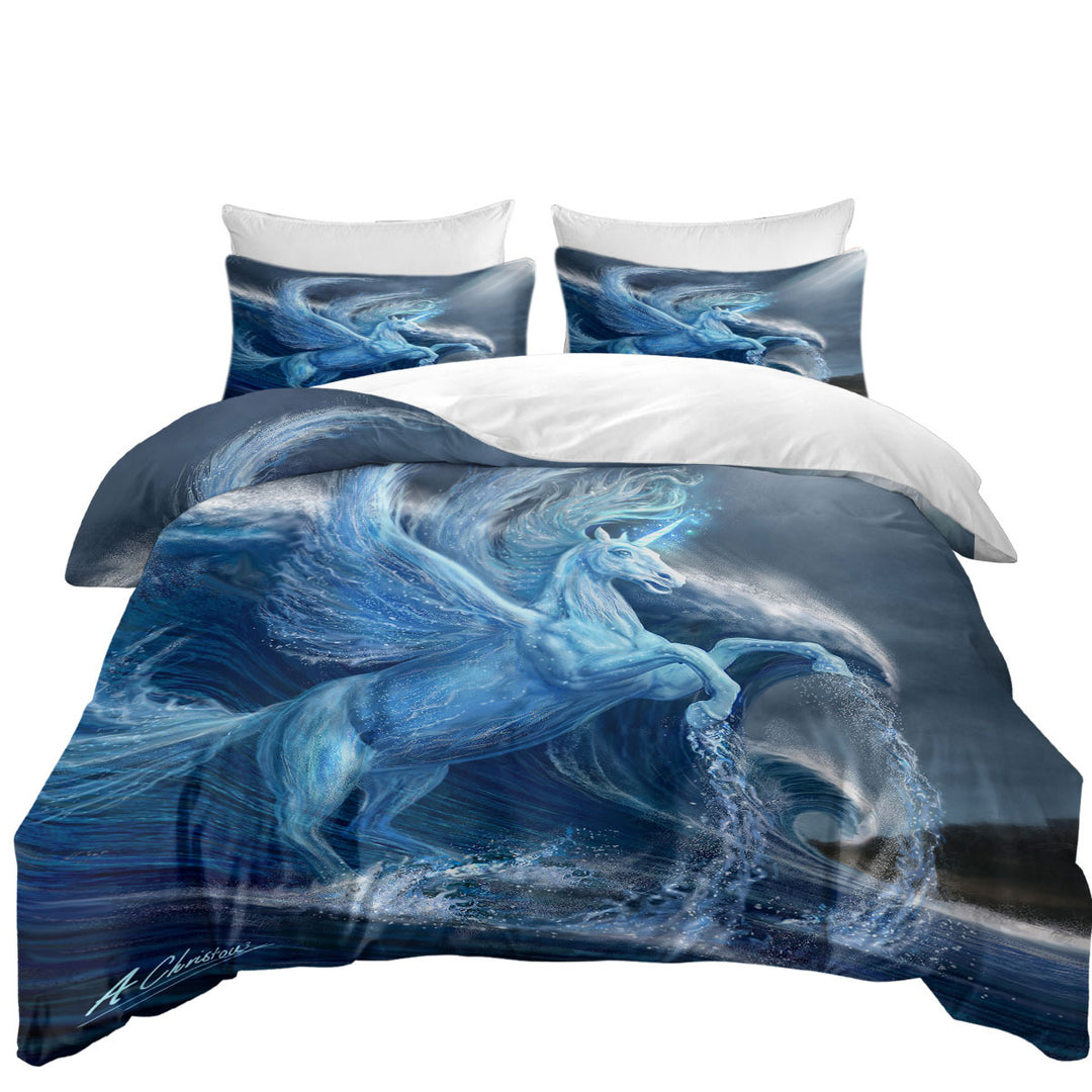 Fantasy Art Cool Water Pegasus King Duvet Cover set