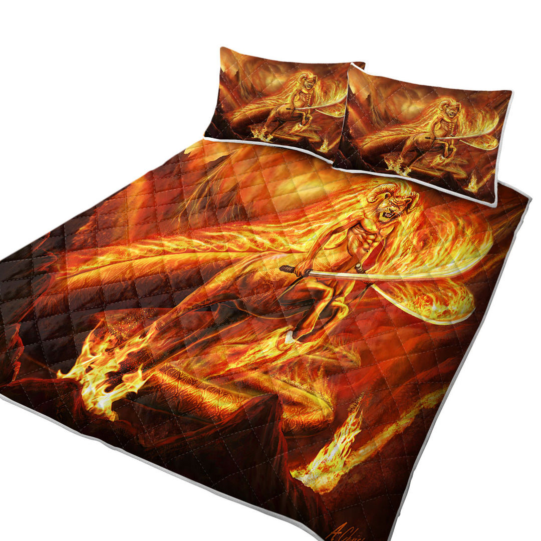 Fantasy Art Creature of Fire Quilts for sale