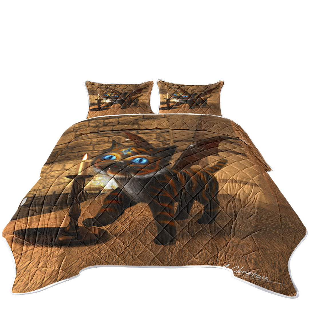 Fantasy Art Cute Dragon Cat Coverlets