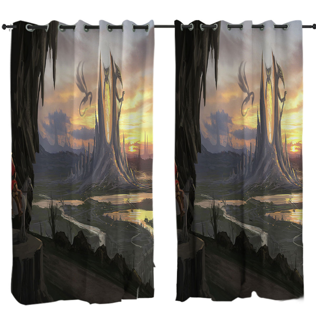 Fantasy Art Elpidrako City Curtains for Bedroom