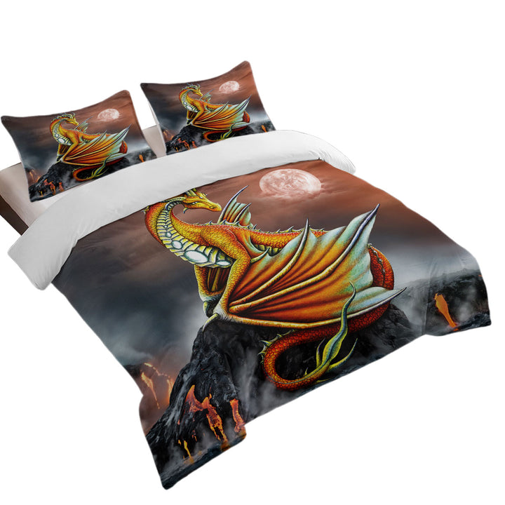 Fantasy Art Everly the Volcano Island Dragon Duvet Cover set