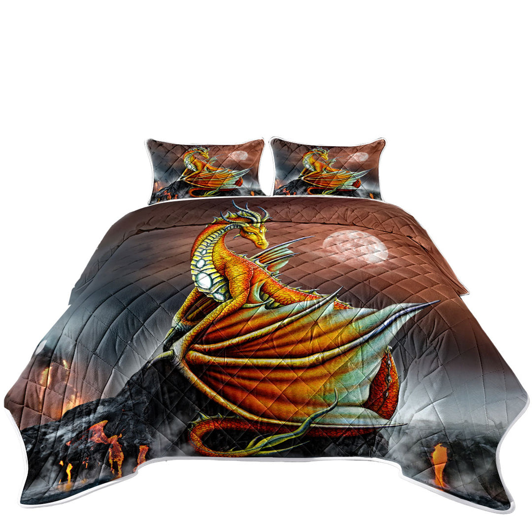 Fantasy Art Everly the Volcano Island Dragon Quilts