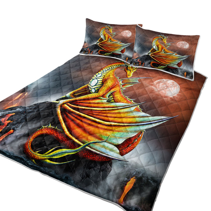 Fantasy Art Everly the Volcano Island Dragon Summer Quilt