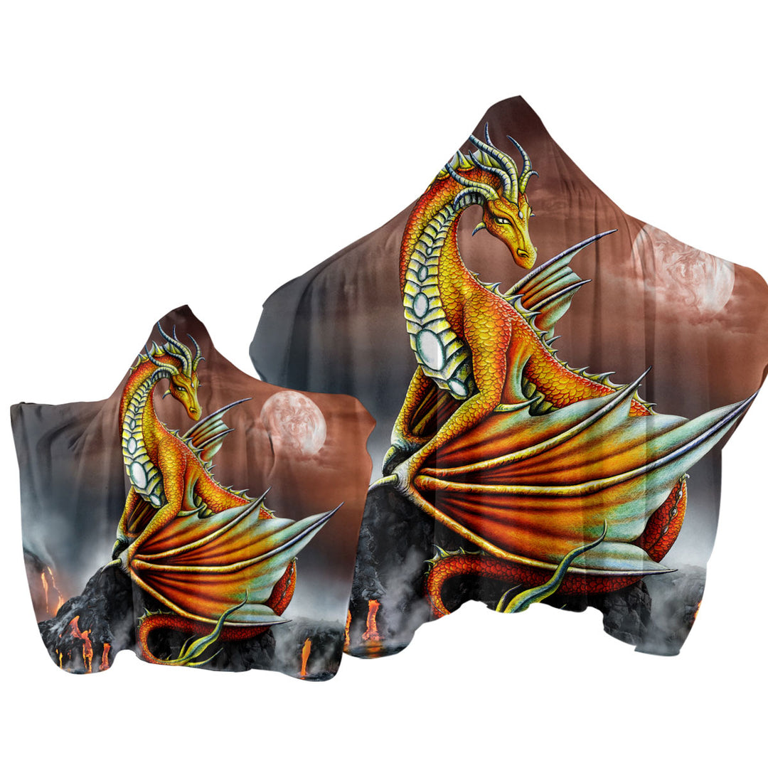 Fantasy Art Everly the Volcano Island Dragon Towel Hoodie