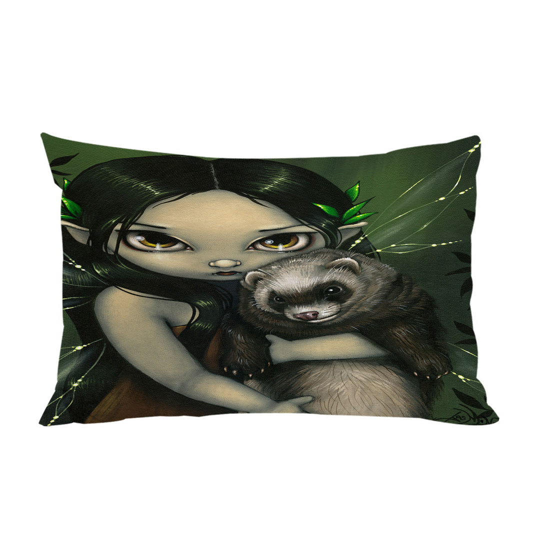 Fantasy Art Ferret and His Fairy Pillowcase