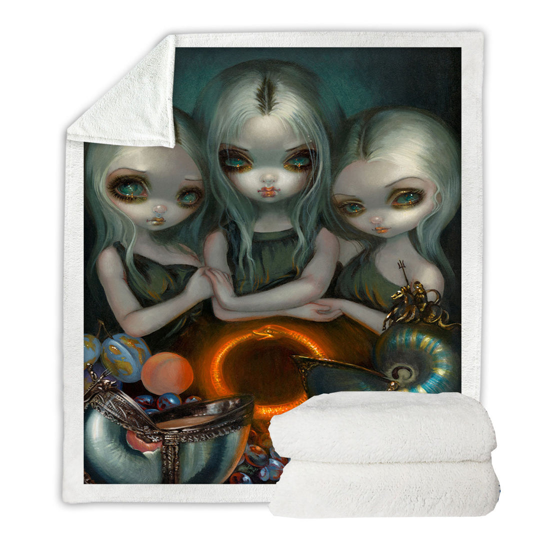 Fantasy Art Fleece Blankets Three Maidens Allegory of Infinity