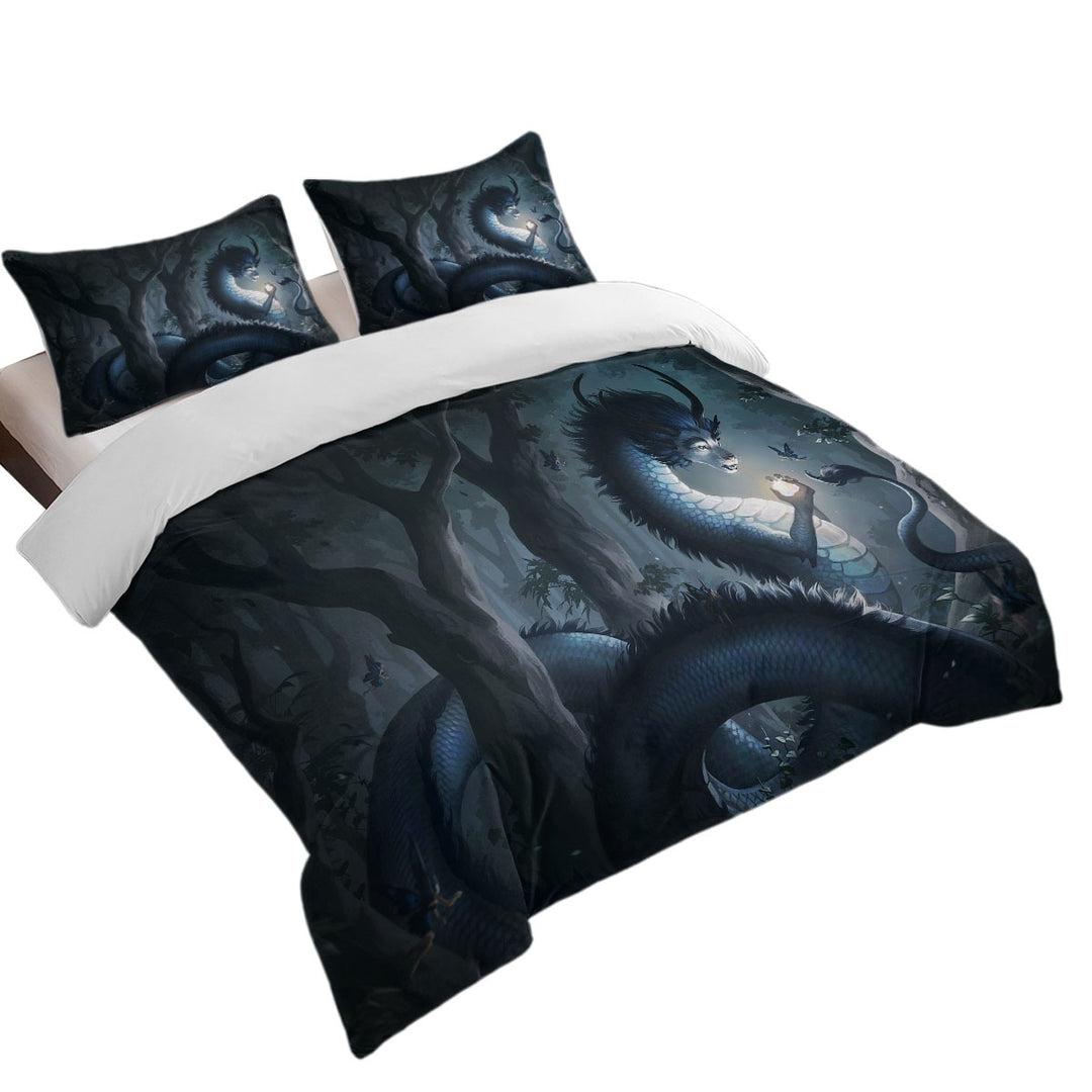 Fantasy Art Forest Dragon Comforter Cover