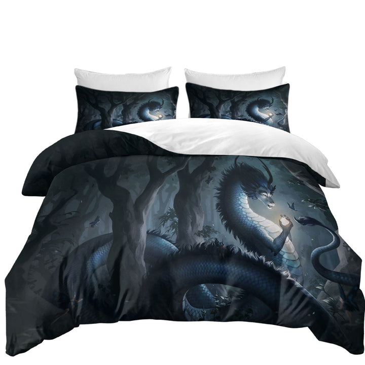 Fantasy Art Forest Dragon Duvet Cover