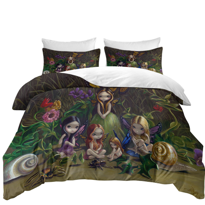 Fantasy Art Forest Gathering of Faeries Duvet Cover sale