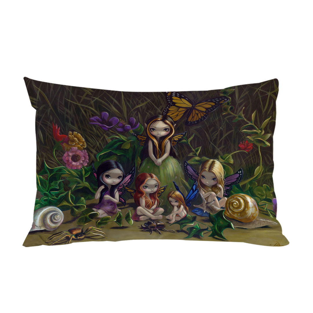 Fantasy Art Forest Gathering of Faeries Pillow Cases