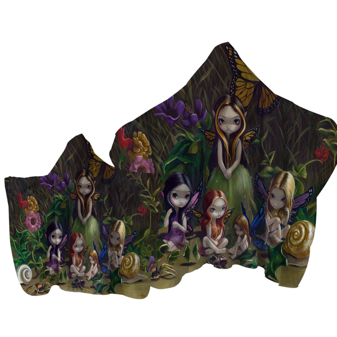 Fantasy Art Forest Gathering of Faeries Towel Hoodie