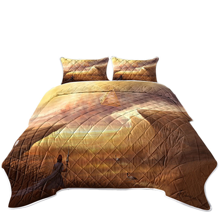 Fantasy Art Hovering Pyramid above Warrior Daybed Covers Sets