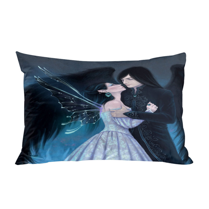 Fantasy Art Lovers Dark Angel and Sapphire Fairy King Pillow Cases