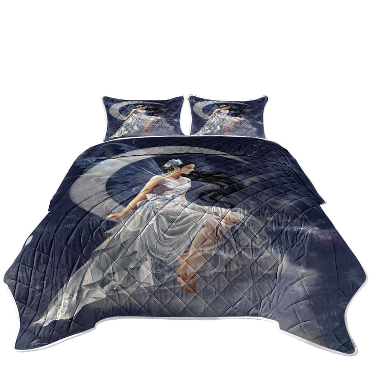 Fantasy Art Moon and the Beautiful Frost Fairy Quilts