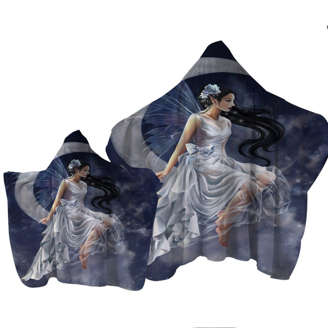 Fantasy Art Moon and the Beautiful Frost Fairy Towel Hoodie