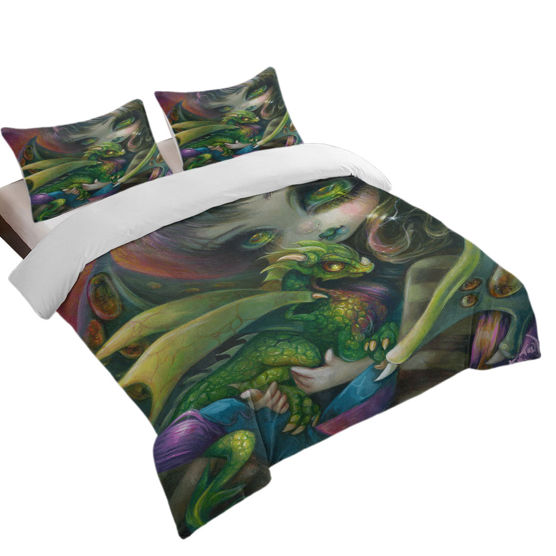 Fantasy Art Painting Darling Dragonling and Fairy Daybed Covers Sets