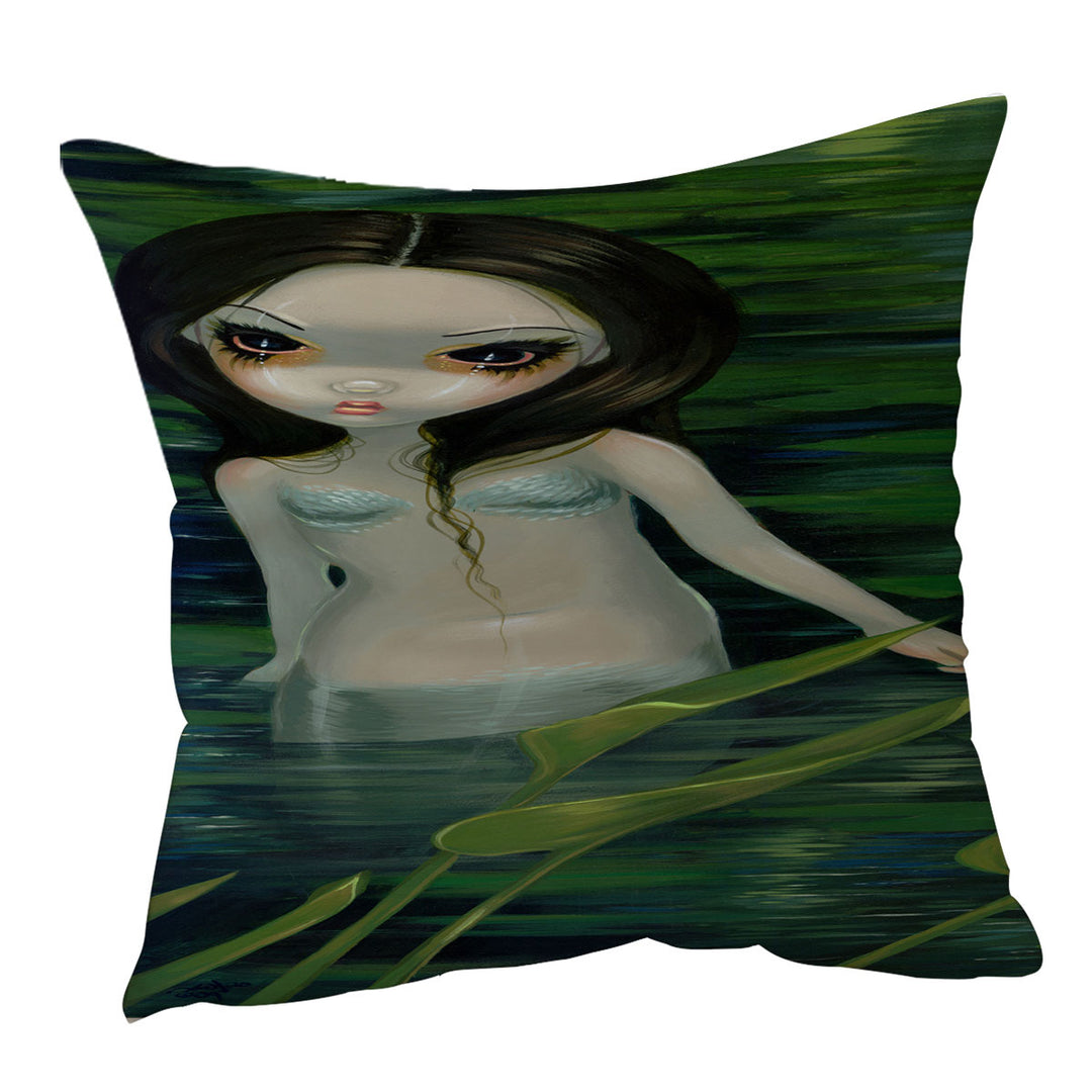 Fantasy Art Painting Mermaid Throw Pillows and Cushions