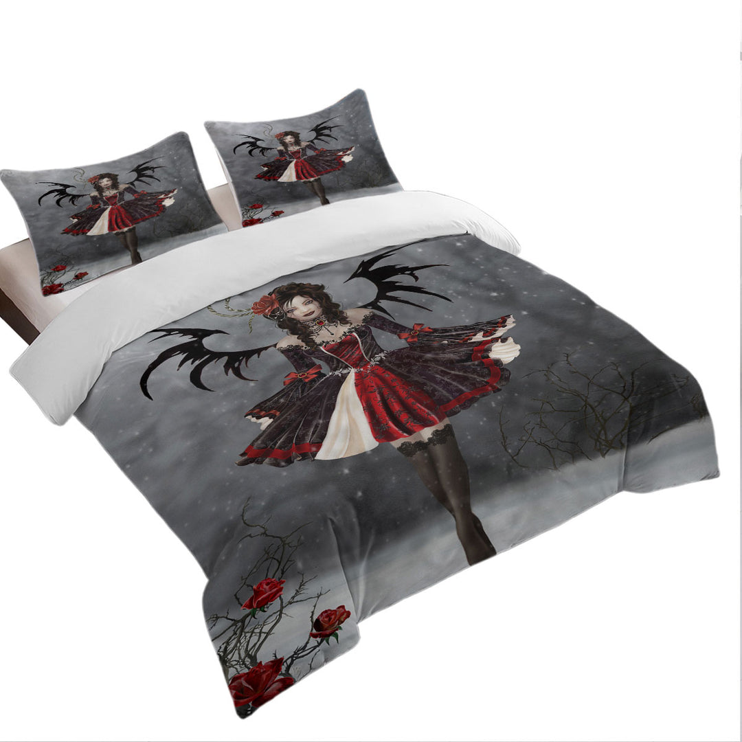 Fantasy Art Roses and Gothic Princess Duvet Cover