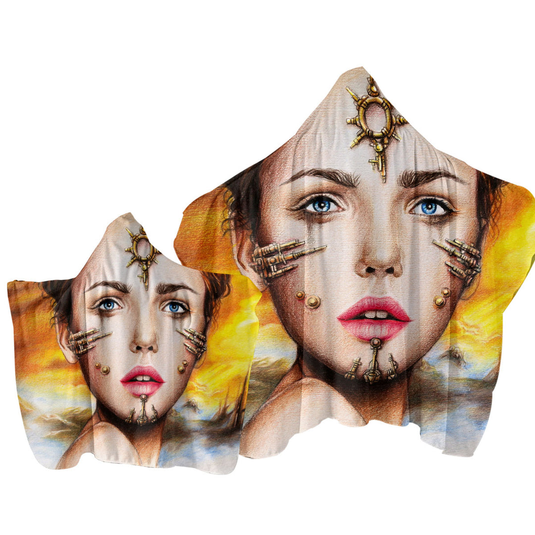 Fantasy Art Shibalba Beautiful Warrior Woman Towel Hoodie