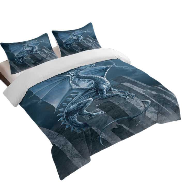 Fantasy Art Silver Dragon Bed Covers