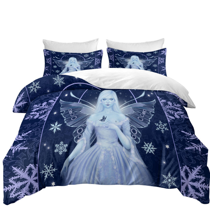 Fantasy Art Snowflakes and Stunning Snow Fairy Bed Covers