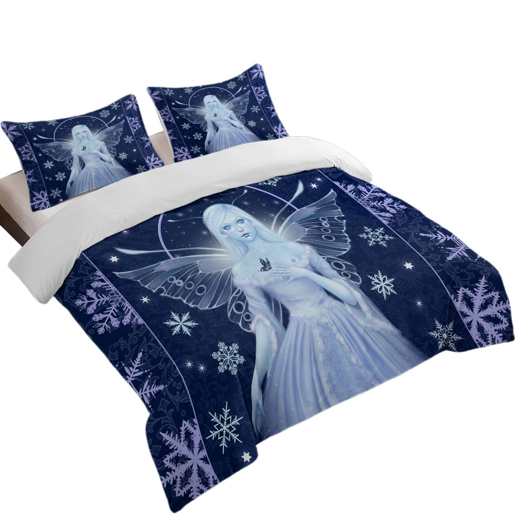 Fantasy Art Snowflakes and Stunning Snow Fairy Duvet Covers