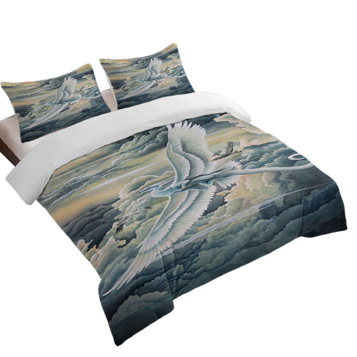 Fantasy Art Soaring Wonders Storks and Dragon Coverlets