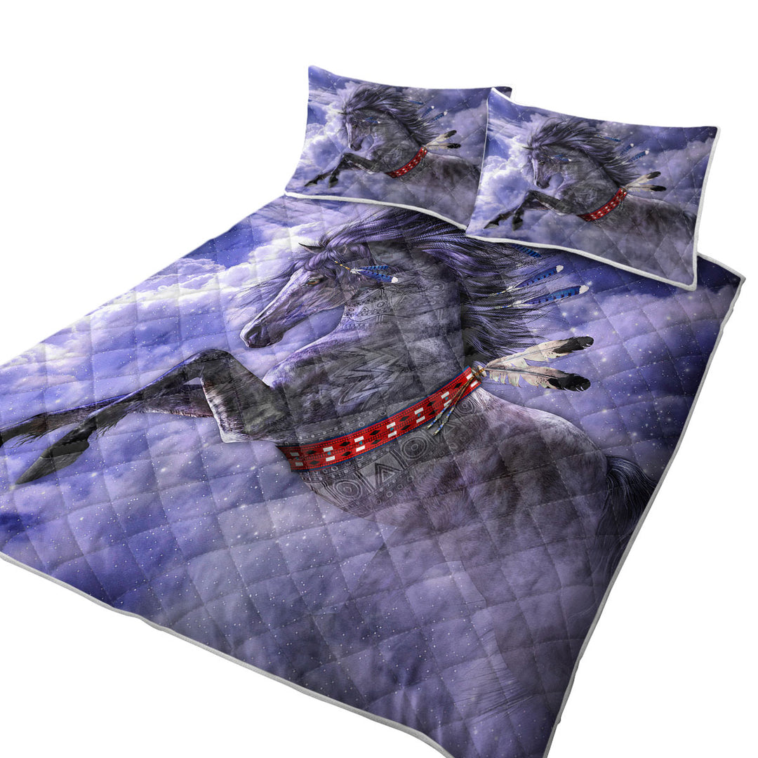 Fantasy Art Spirit Horse in the Clouds Coverlets