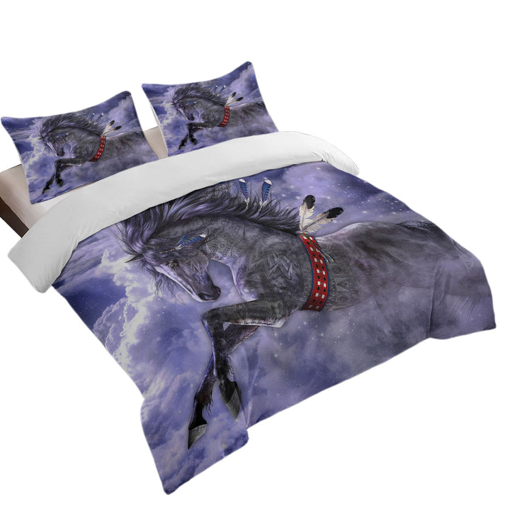 Fantasy Art Spirit Horse in the Clouds Duvet Cover