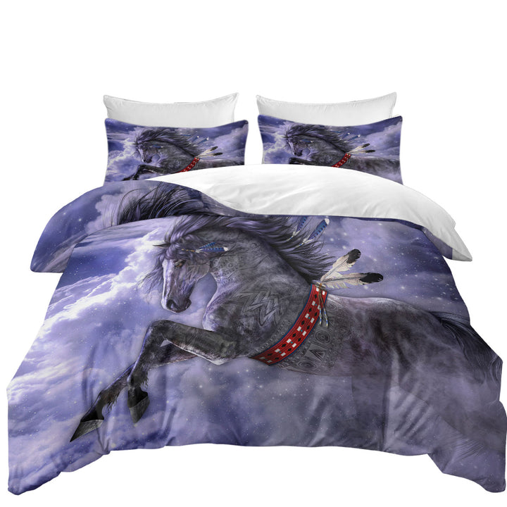 Fantasy Art Spirit Horse in the Clouds Oversized King Duvet Cover