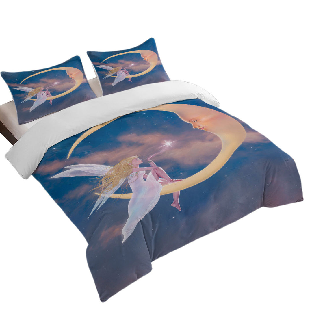 Fantasy Art Star Kiss Moon and Fairy Coverlets