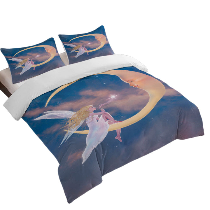 Fantasy Art Star Kiss Moon and Fairy Coverlets