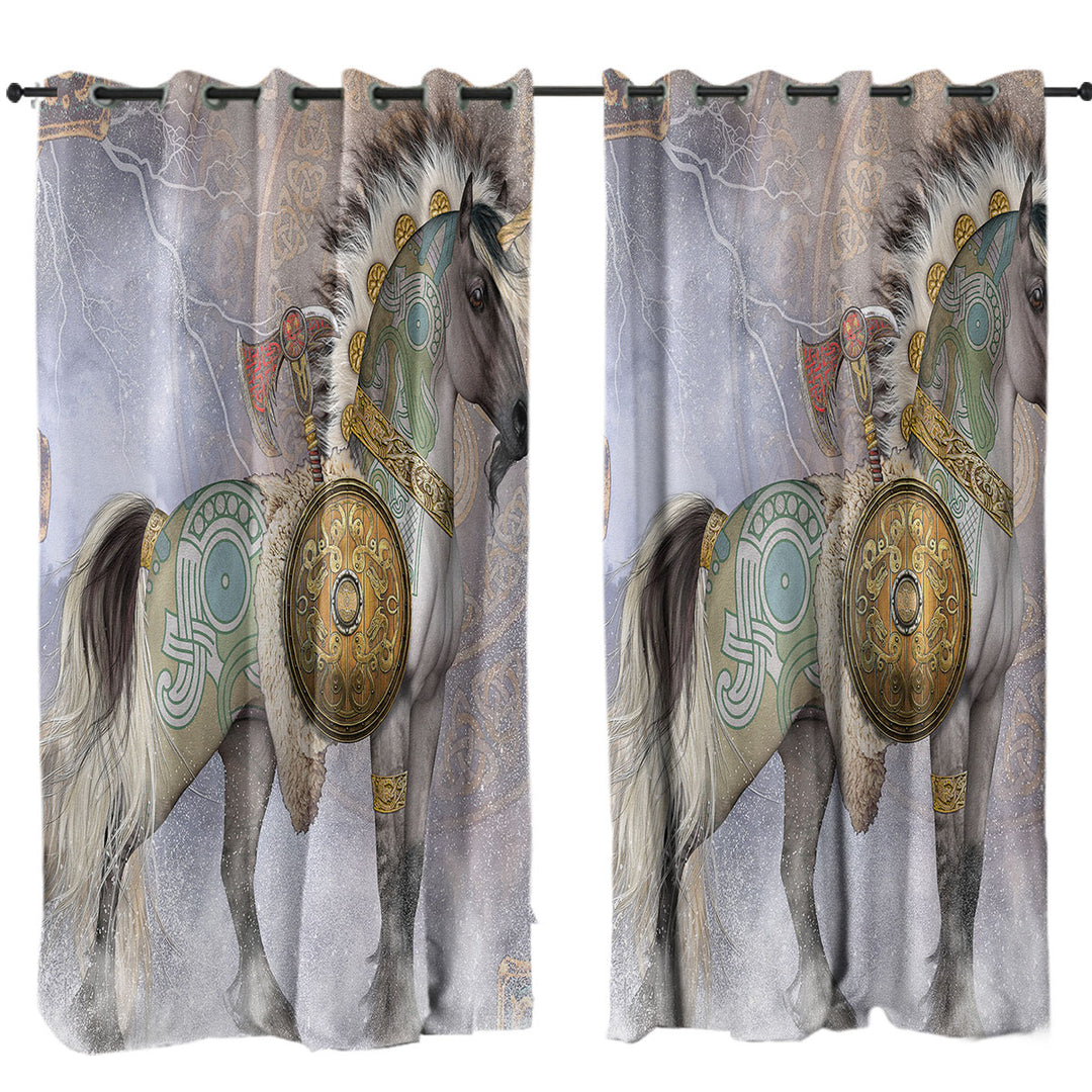 Fantasy Art Starfire the Native Warrior Unicorn Drapes for Living Room