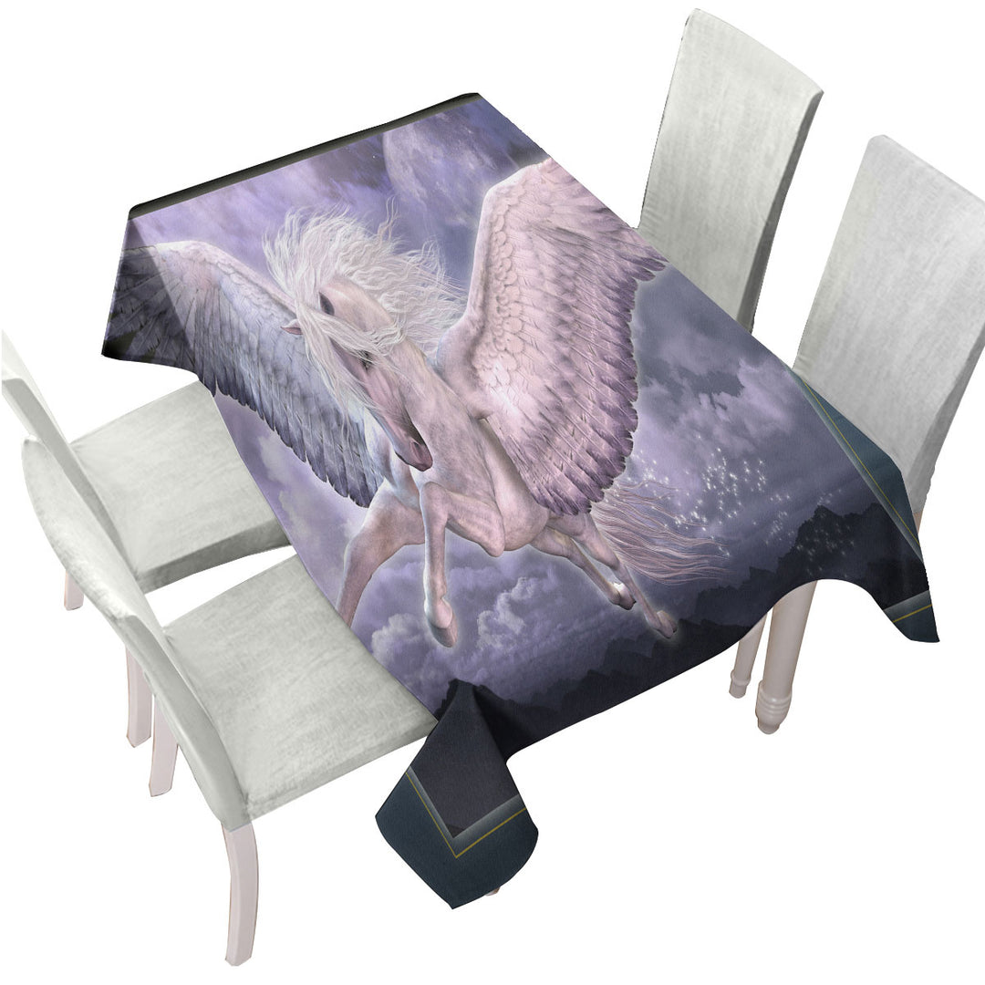 Fantasy Art Taking Flight Magical Flying Horse Pegasus Table Cover