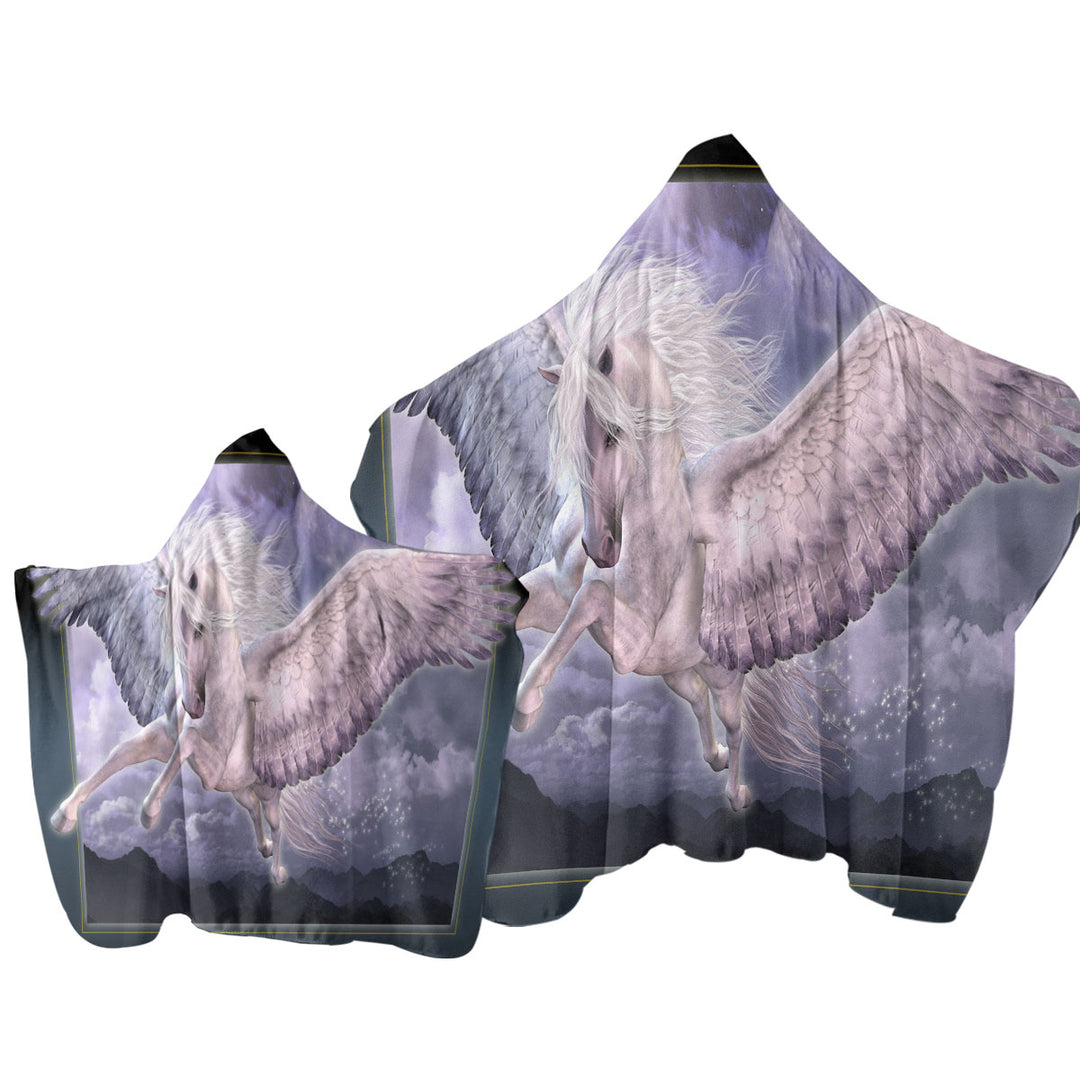 Fantasy Art Taking Flight Magical Flying Horse Pegasus Towel Hoodie