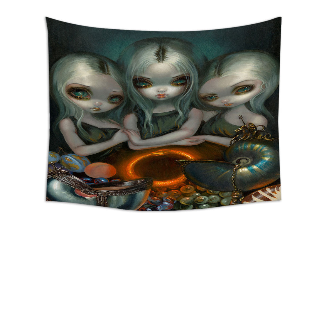 Fantasy Art Tapestry Three Maidens Allegory of Infinity