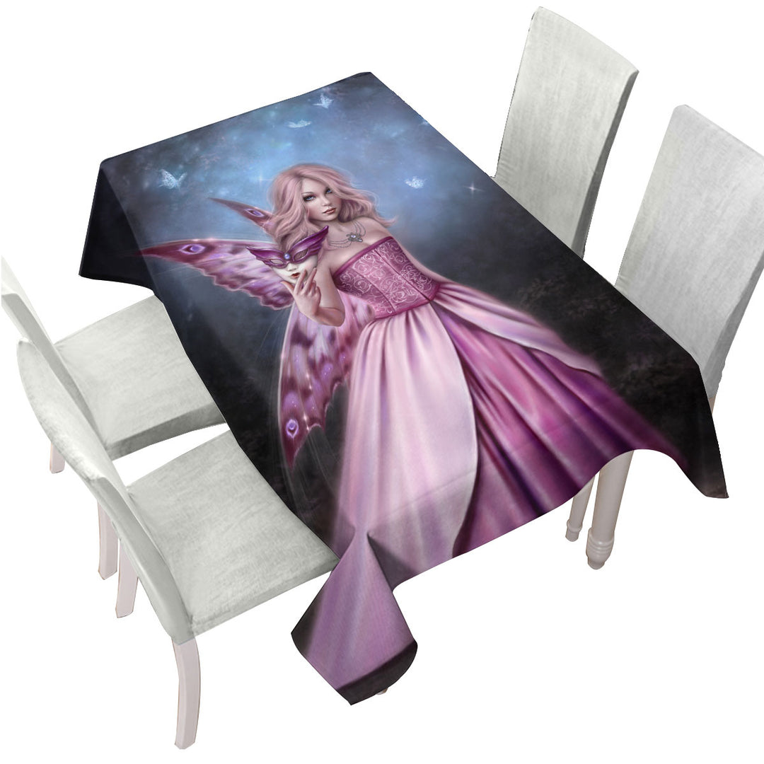 Fantasy Art Titania the Gorgeous Pinkish Butterfly Girl Custom table Covers