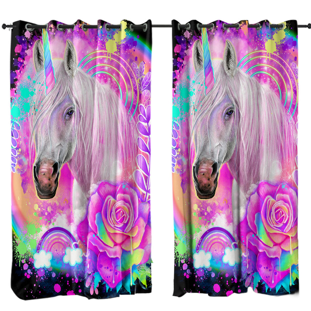 Fantasy Art Unicorn Spirit Drapes and Curtains