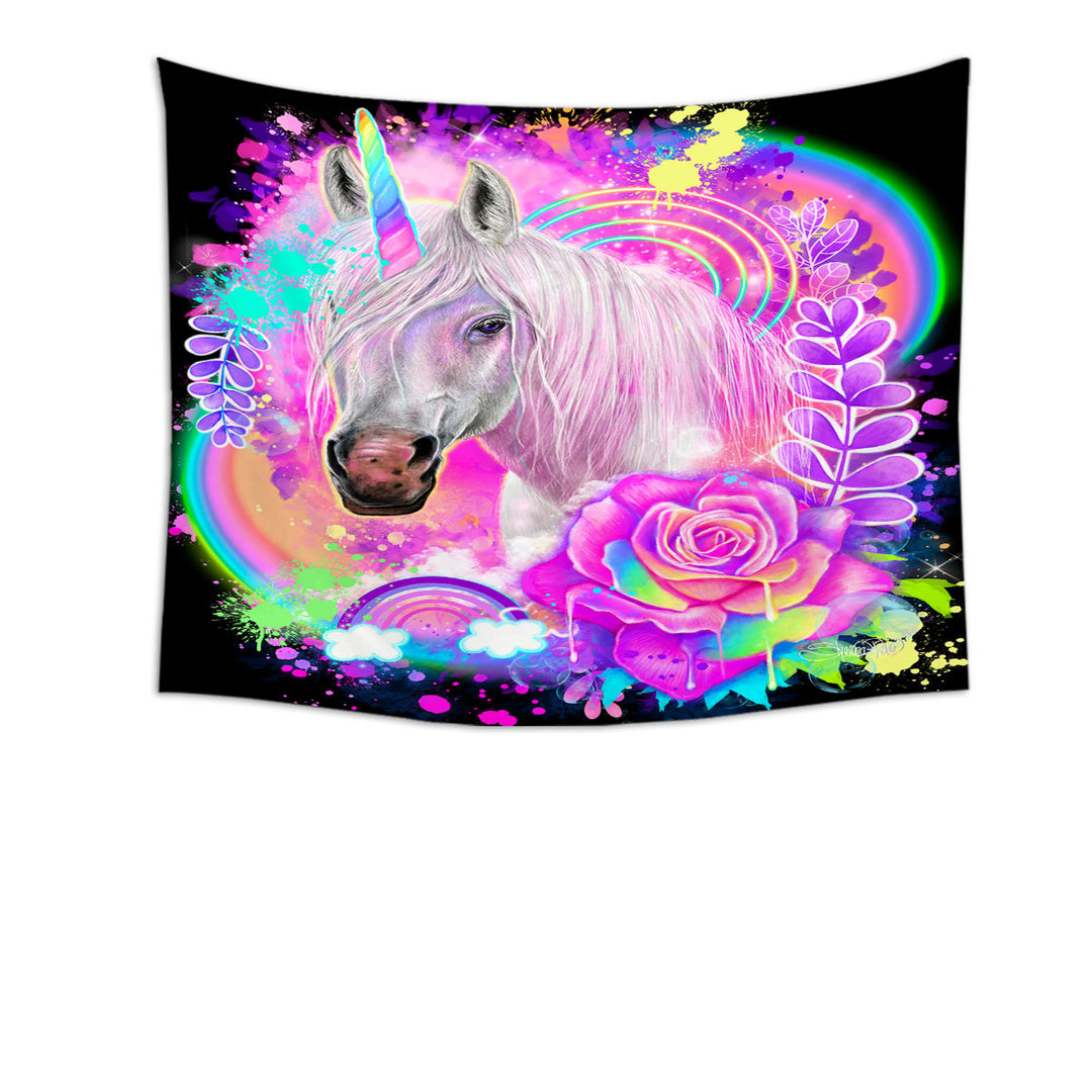 Fantasy Art Unicorn Tapestry Wall Decor for Girls