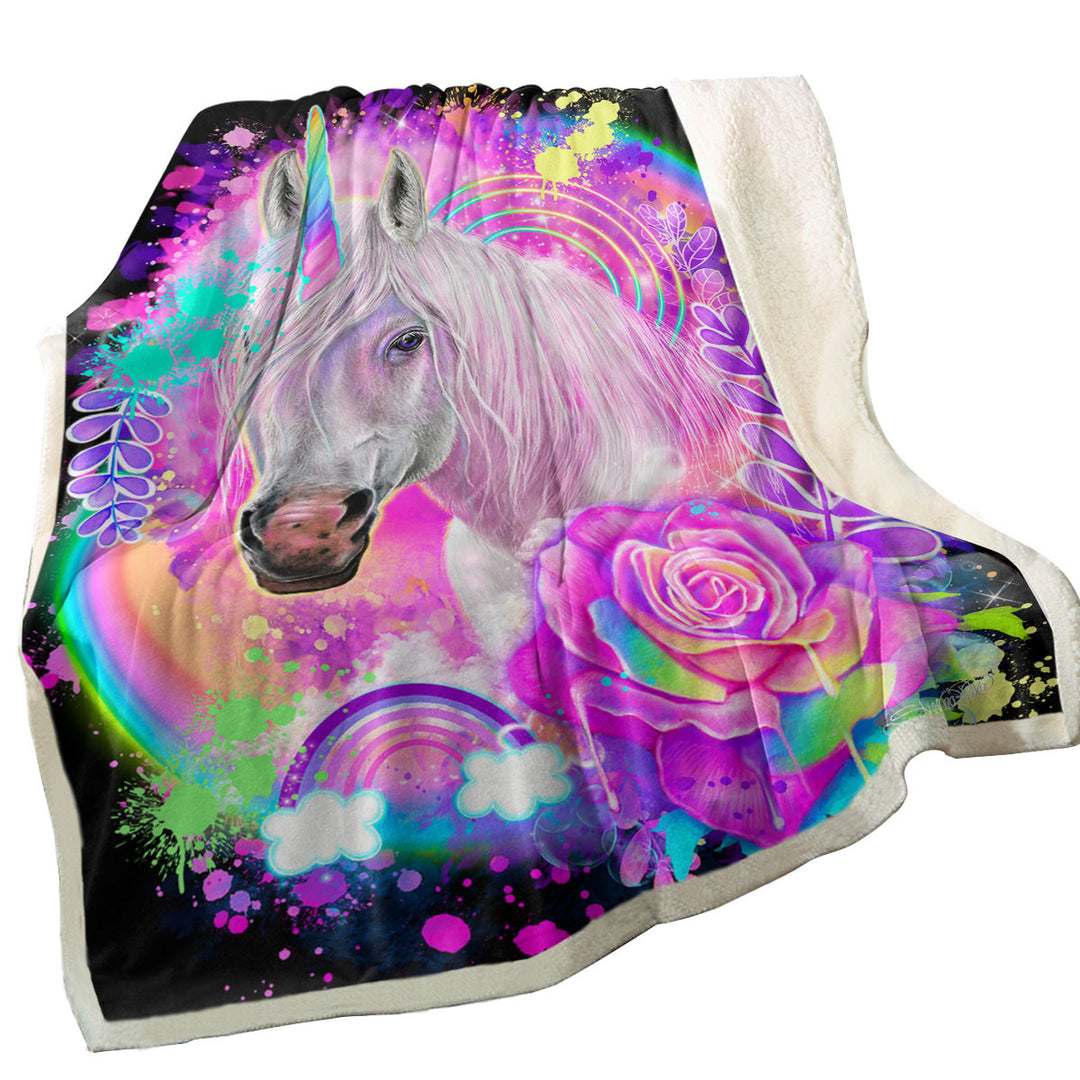 Fantasy Art Unicorn Throws