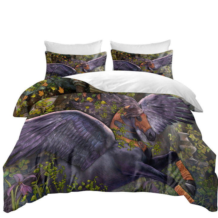 Fantasy Art Vine Flying Horse Duvet Covers