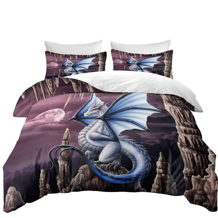 Fantasy Art Violet Stalactites Cave Dragon Daybed Covers Sets