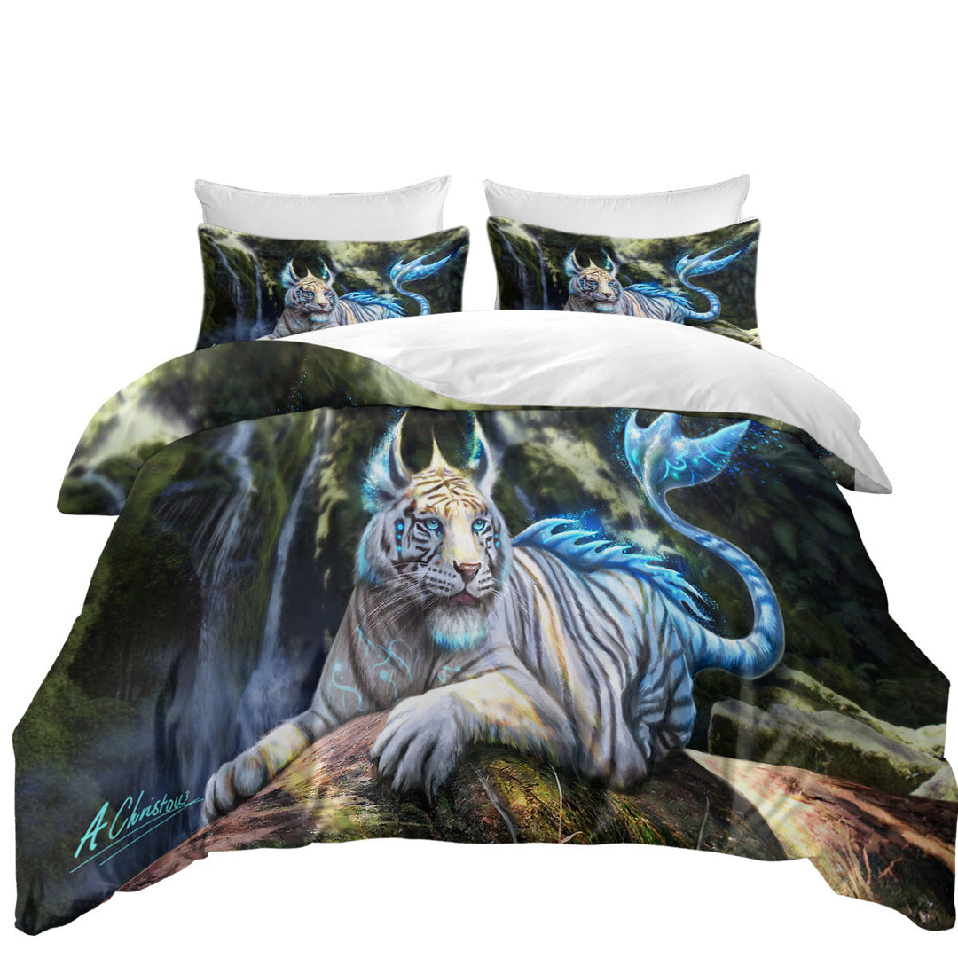 Fantasy Art White Nero Tiger Bed Covers