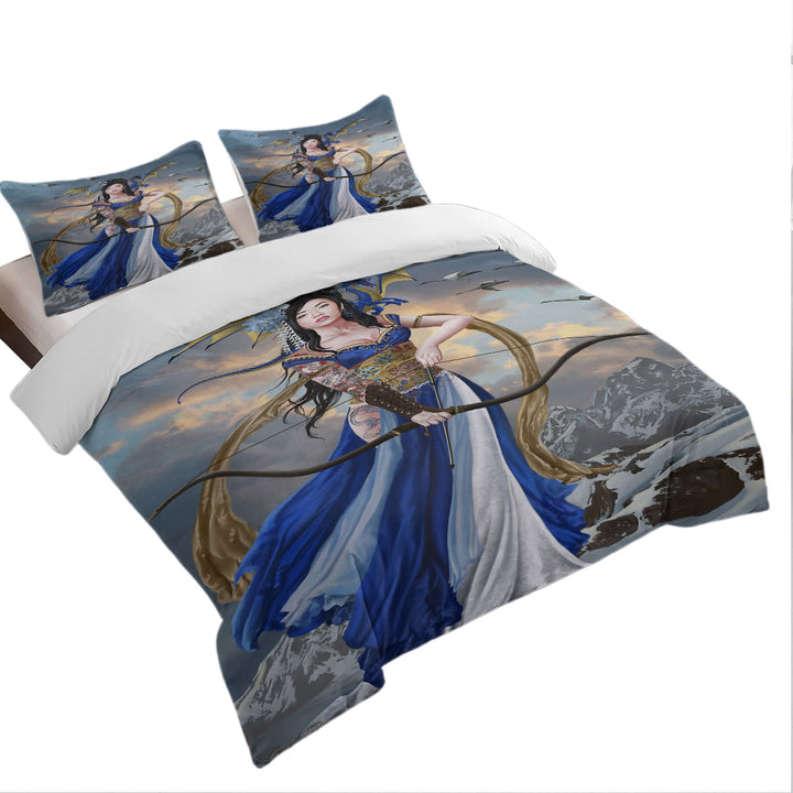 Fantasy Art Yukikaze Beautiful Japanese Archer Girl Duvet Cover