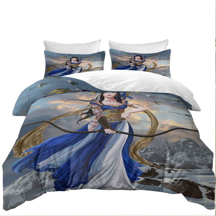 Fantasy Art Yukikaze Beautiful Japanese Archer Girl Oversized King Duvet Cover