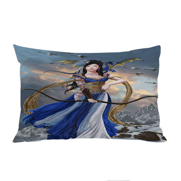 Fantasy Art Yukikaze Beautiful Japanese Archer Girl Pillowcases