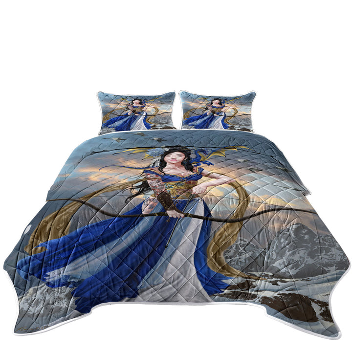 Fantasy Art Yukikaze Beautiful Japanese Archer Girl Quilts