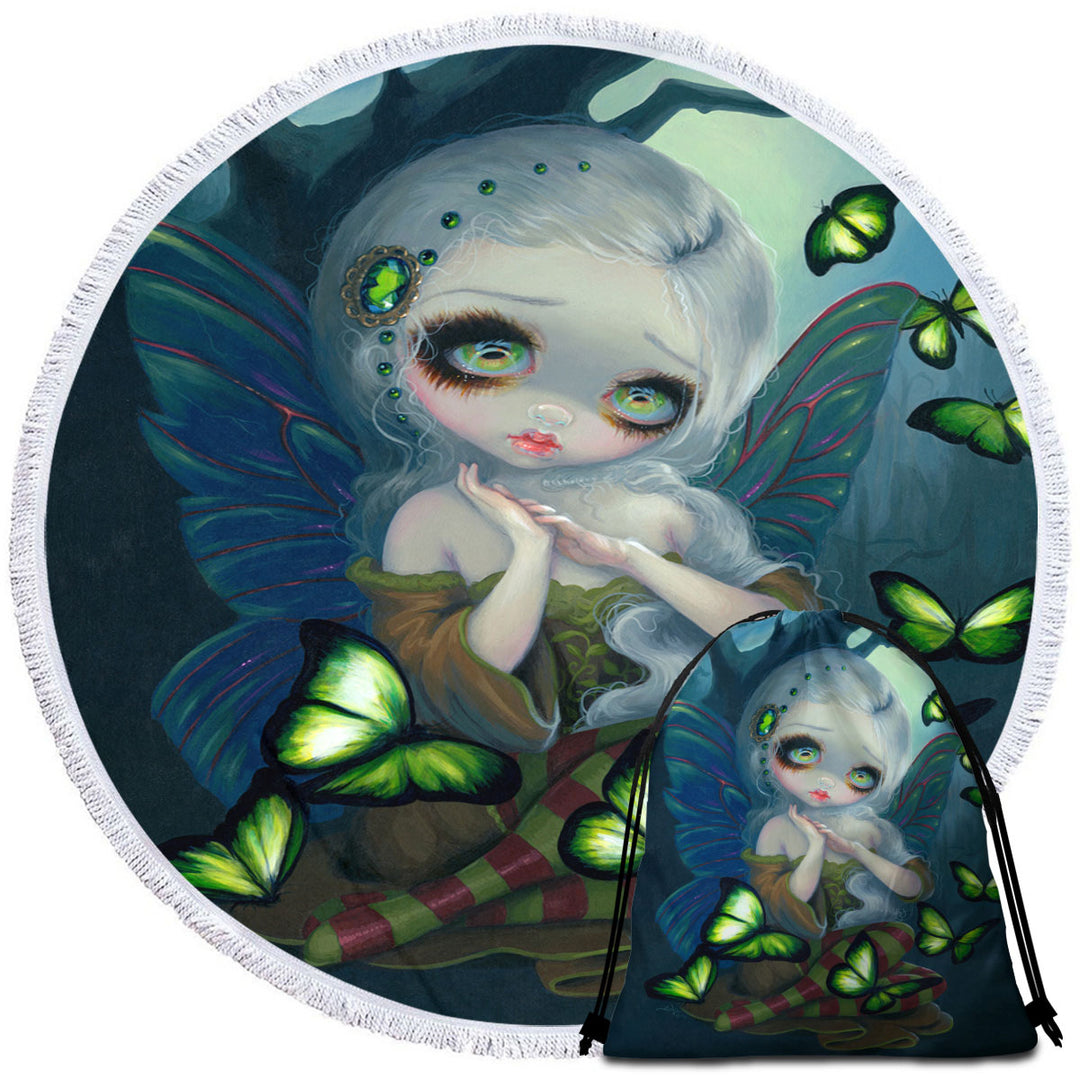 Fantasy Art the Absinthe Butterfly Fairy Girls Beach Towels