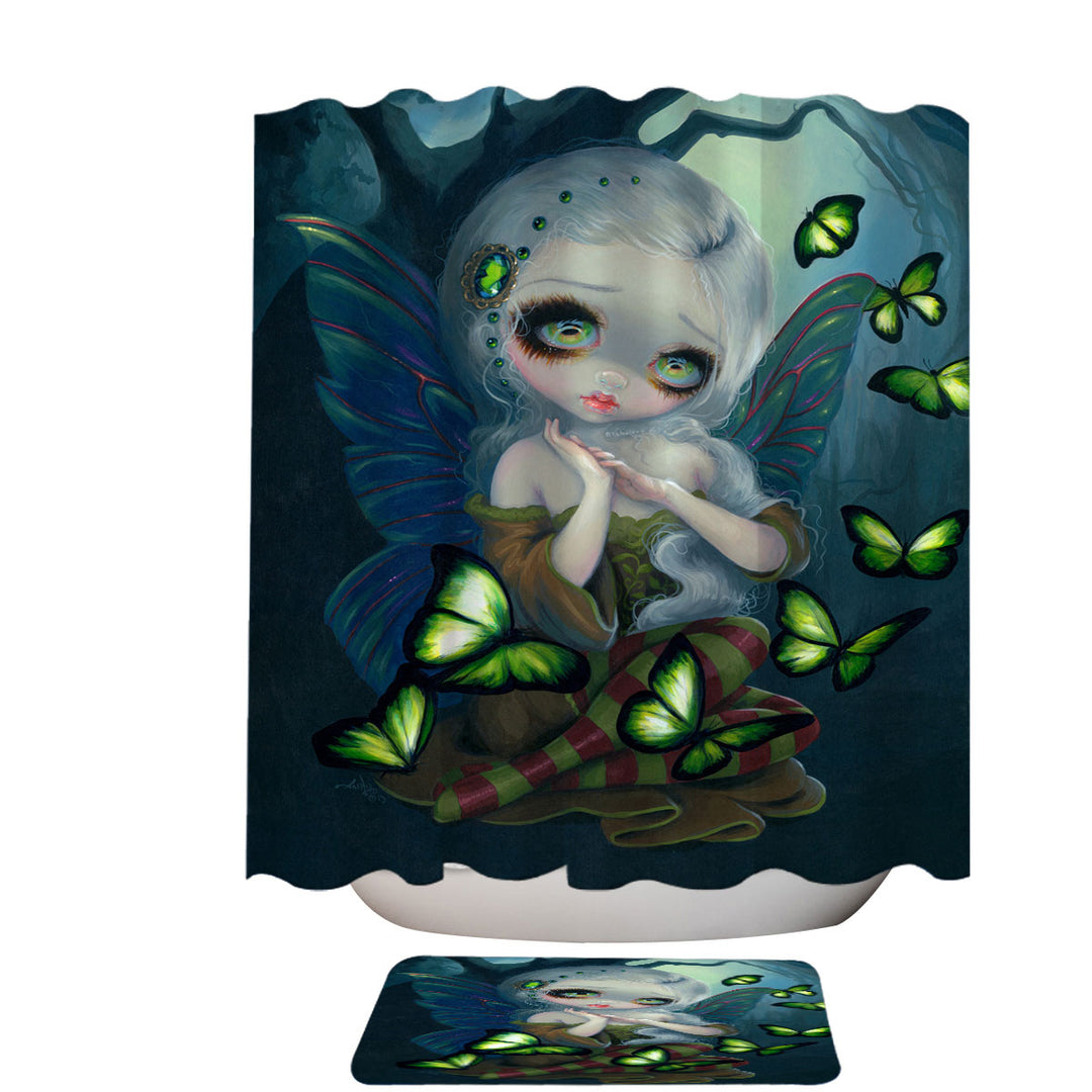 Fantasy Art the Absinthe Butterfly Fairy Shower Curtain